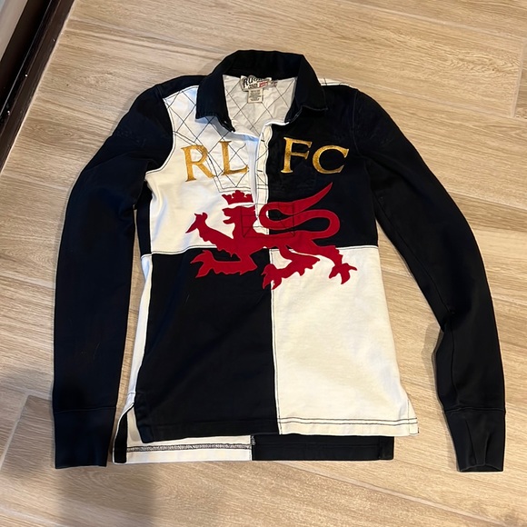 Rugby Ralph Lauren Tops - Ralph Lauren Vintage Rugby Polo XS RL FC quilted top Rare Football Club Preppy